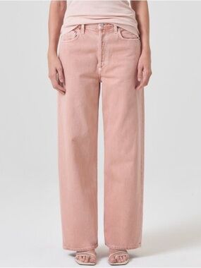 Agolde Low Slung Baggy Jean In Pink Salt Size 31